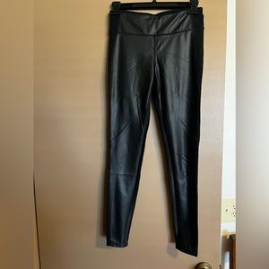 Althleta xs black leggings pleather front